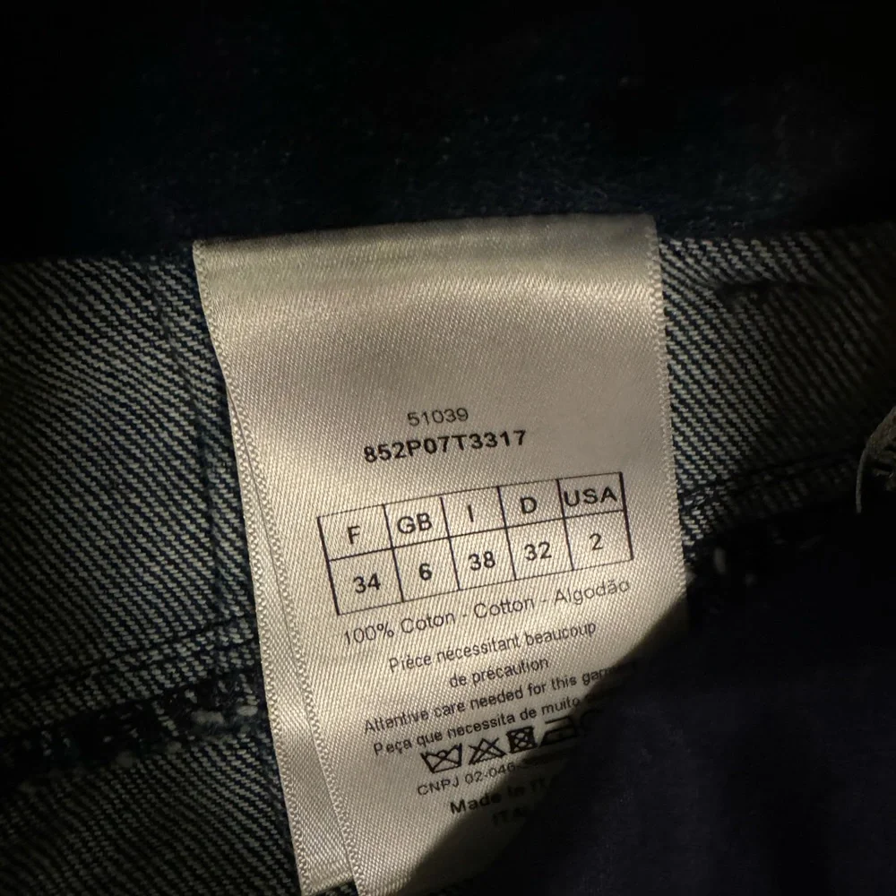 Christian Dior Wide-Leg Denim Pants with Floral Embroidery - Picture 4 of 5